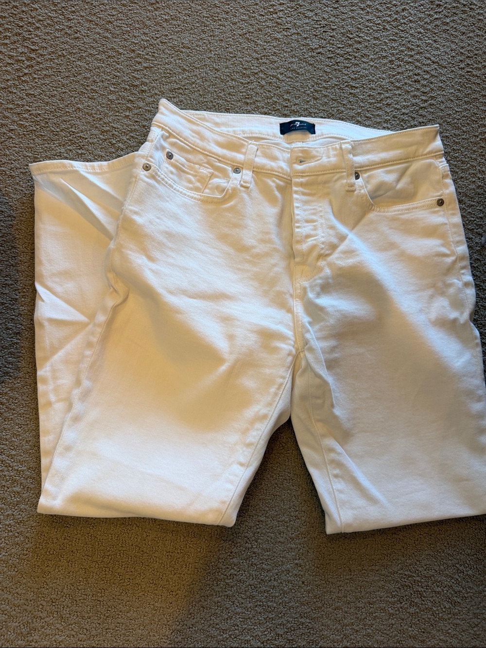 Men's White Jeans - Classic Straight Fit
